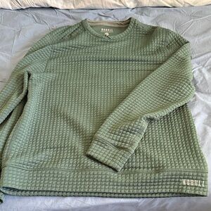 NOBULL Men's Textured Olive Crewneck Sweater
